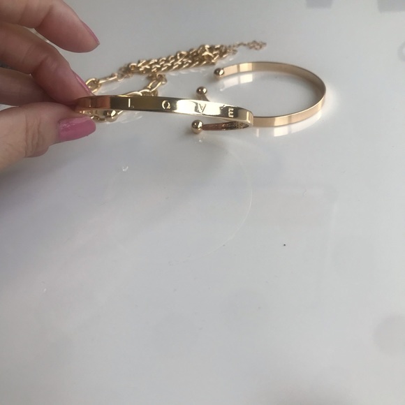 Vivori Jewerly Bracelet Set + Layered Ring size 5. Gold tone. New - Picture 6 of 8